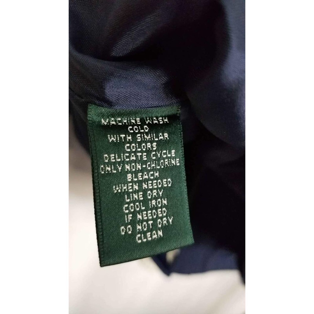 New! Lauren Ralph Lauren Navy Nylon Silver Clasp Jacket Size Large. - Picture 6 of 7